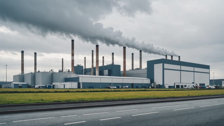 Bâtiments industriels d'une usine automobile dans le Pas-de-Calais en reconversion vers les batteries électriques