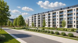 Immeubles résidentiels neufs et espaces verts dans un quartier de Sartrouville, dans les Yvelines