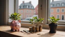 Tirelire et pièces en euros illustrant l'épargne sur un livret bancaire